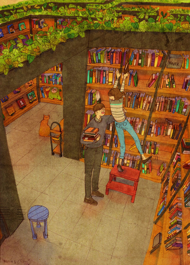 Aşk birlikte kütüphaneye gitmektir